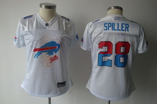 Bills #28 C.J. Spiller White 2011 Women's Fem Fan Stitched NFL Jersey